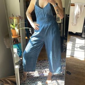 Denim flared Romper